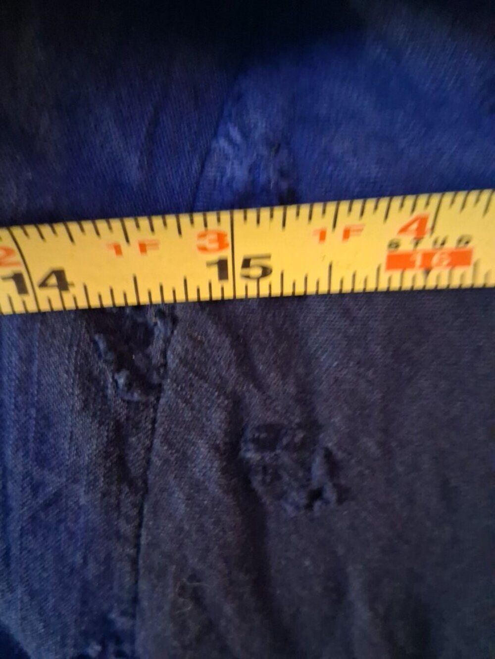 a.n.a Blue Balloon Sleeve Embroidered Button Down Blouse Boho Peasant Top - Picture 15 of 16